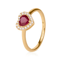 Cargar imagen en el visor de la galería, Anillo Corazón Halo | 5 mm
