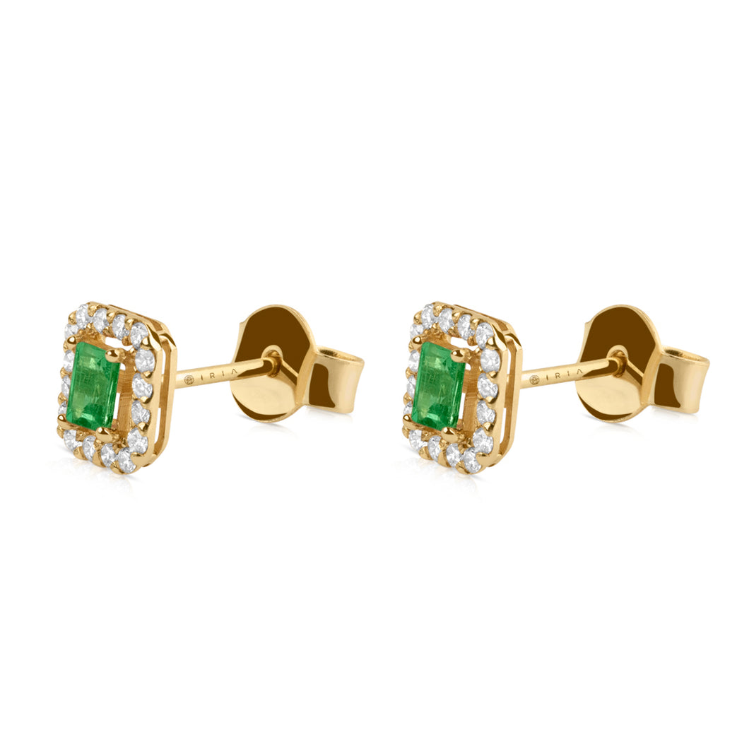 Aretes Halo Baguette