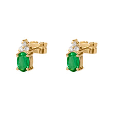 Cargar imagen en el visor de la galería, Aretes Naia Triple | Oval 6x4 mm
