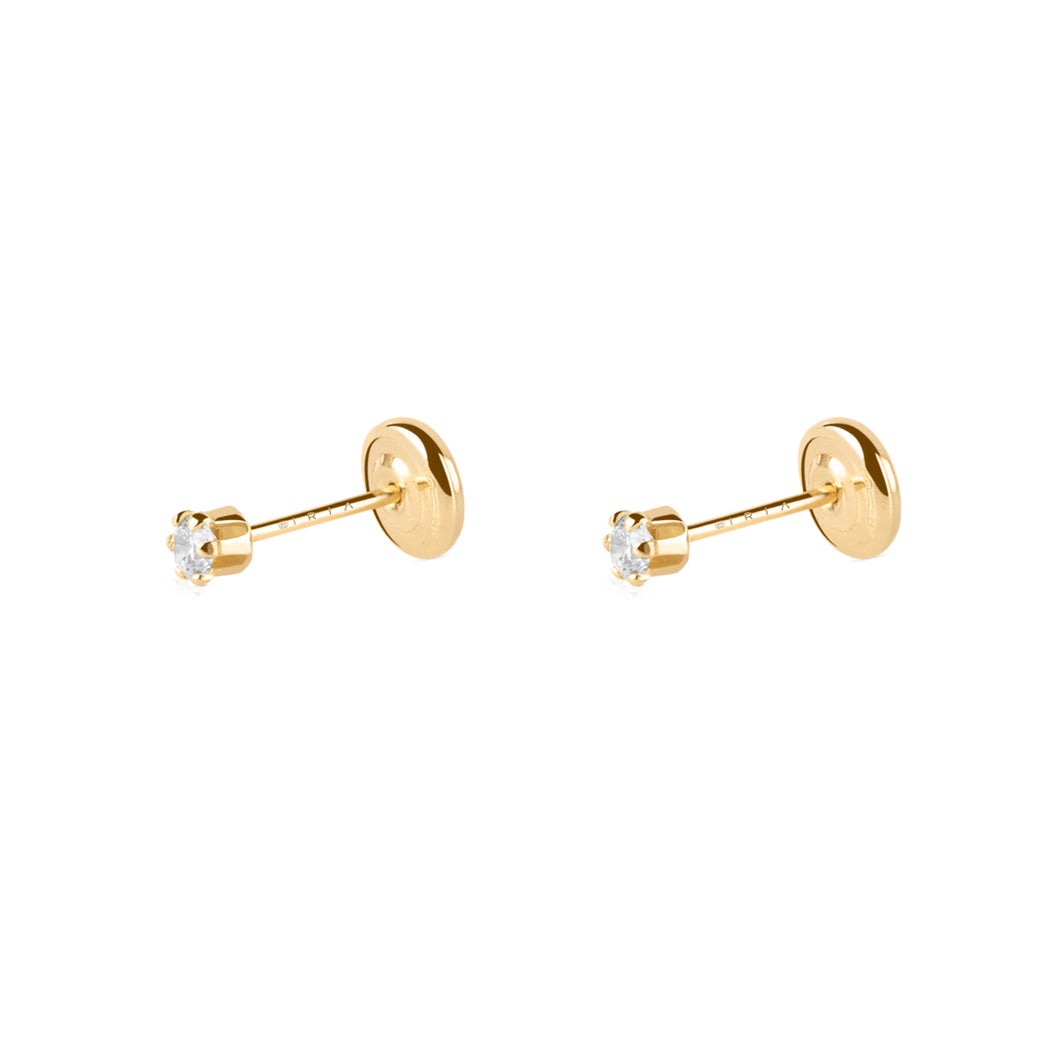 Aretes Lia Confort | Zircón 2.5 mm